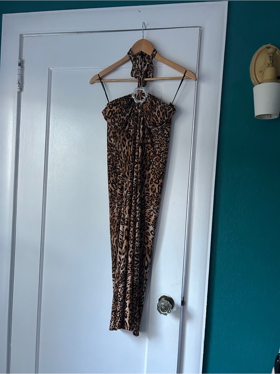 Annabelle Dresses & Skirts - Annabelle Leopard Halter Maxi Dress